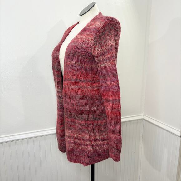Kenar Woman Size 1X Cardigan Sweater Red Pink Wool Alpaca Blend Long Open Front - Picture 9 of 15